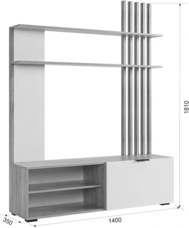 Гостиная Бери К3, цвет дуб крафт золотой/графит Mebelson (арт.ГК03Бери.2564)