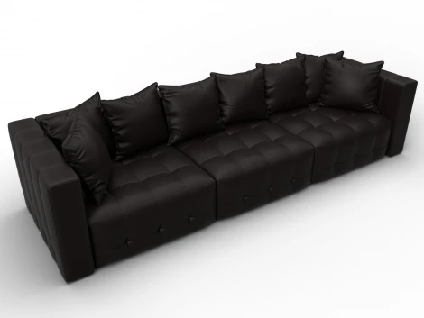 Диван прямой Лига-052 НПБ Лонг (ЛДСП,Брус,Фанера/Пластик/Экокожа/Коричневый) Лига Диванов 129907