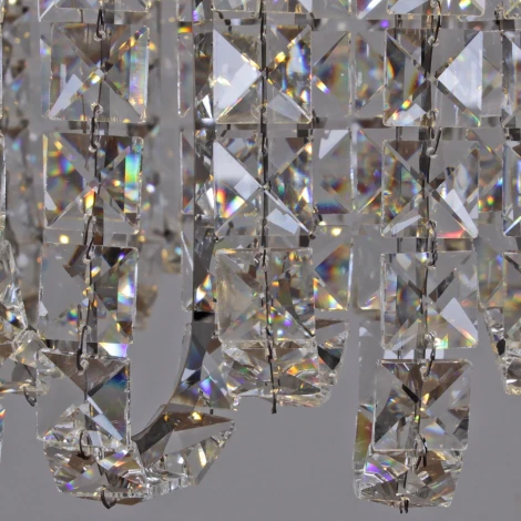 Подвесная люстра хрустальная светодиодная с пультом Reluce 63007-0.4-500 CH (регулировка яркости, 220V, на тросе)