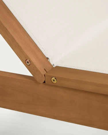 Шезлонг La Forma (ex Julia Grup) Caterin (Белый,Бежевый/ Эвкалипт,Дерево)