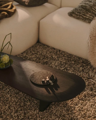 Журнальный столик Pirita из массива дуба в черной отделке, 146 La Forma (ex Julia Grup) арт.208143