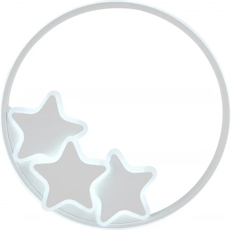 Потолочная светодиодная люстра Natali Kovaltseva Stars LED LAMPS 81180 с пультом ДУ, моб. приложением 100W, белый, LED (регулировка яркости, 220V, круглые, звезды)