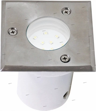 Светильник тротуарный светодиодный Horoz Inci, 1 лампа, белый с никелем и прозрачным