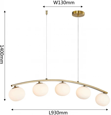 Подвесной светильник Favourite Arcata 4055-5P (220V, на тросе, шарики)