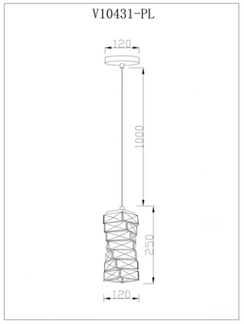Подвесной светильник светодиодный Moderli Lazio V10431-PL (220V, хрусталь K9, на проводе)