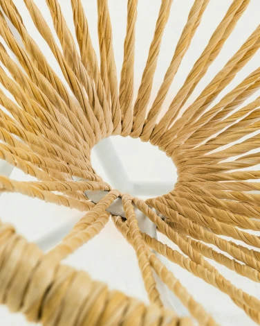 Кресло из ротанга La Forma (ex Julia Grup) Samantha (Белый,Бежевый/ Веревка,Металл,Пластик,Сталь,Искусственный ротанг)