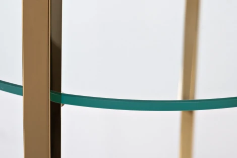 47ED-00501 Стеллаж прозр.стекло/золото 53*53*183см Garda Decor