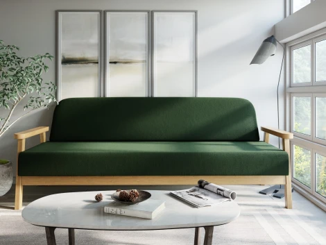 Диван Arsko прямой Флори Б береза велюр зеленый