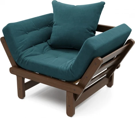 Кресло Arsko Сламбер орех голубой велюр