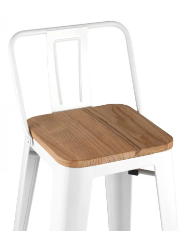 Барный стул Tolix со спинкой Белый матовый