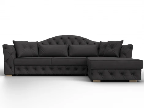 Диван угловой Артис правый угол (Брус,Рейка,Замша/Коричневый) Лига Диванов 128040