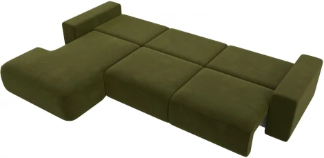 Диван угловой Лига-036 НПБ Классик Лонг левый угол (Зеленый/Микровельвет) Лига Диванов арт.121385L