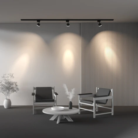 Трековый светильник однофазный GX53 12W 220V Nuvolt Vertu LTL-001B