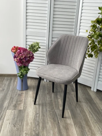 Стул VENA, цвет B22 Серый, велюр / черный каркас