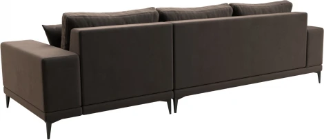 Диван угловой Льюес правый (Коричневый/Велюр) Лига Диванов арт.122399