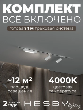 Трековая система в сборе встраиваемая однофазная 220V Hesby Lighting Skylite №5 HSBL_kompl_S005_VI1W4K