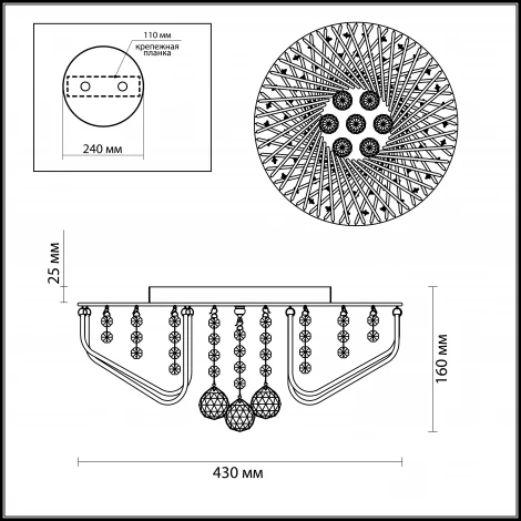 Потолочная люстра Odeon Light Eloi 3478/5C
