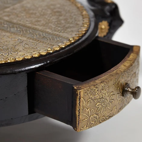 Столик Secret De Maison 3 SLONA ( mod. ND-005) этническая роспись (дерево манго/латунная чеканка)