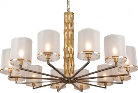 Подвесная люстра L'Arte Luce Flaire L31412 brass, black, white shade (220V, на цепи)