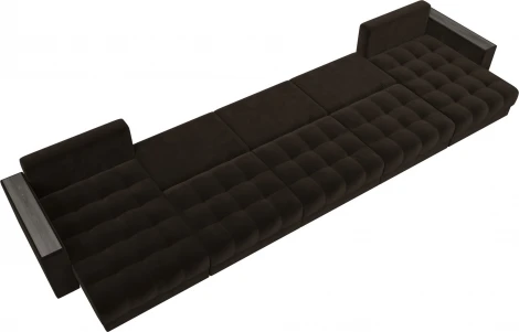 Диван П-образный с декором Лига-049 НПБ Мегалонг Лига Диванов (Велюр) арт.128527