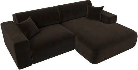 Диван угловой Лига-036 НПБ Классик правый угол (Коричневый/Микровельвет) Лига Диванов арт.121366