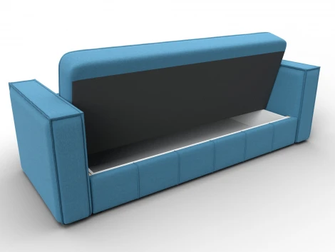 Диван-книжка Лига-068 (ДВП,Дерево/Пластик/Рогожка/Голубой) Лига Диванов 129833