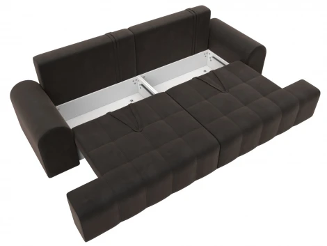 Диван прямой Лига-080 (ДСП/Пластик/Велюр/Коричневый) Лига Диванов 131118