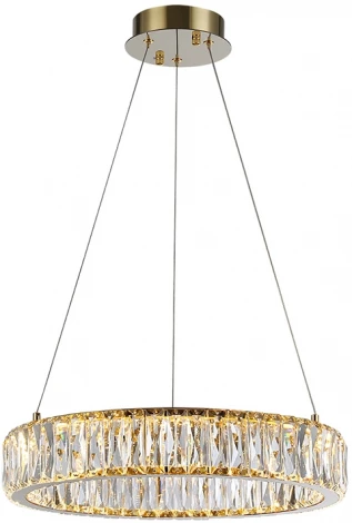 Подвесной светильник Newport 8240 8240/40 gold (LED, 220V, хрусталь, на тросе, кольцо)