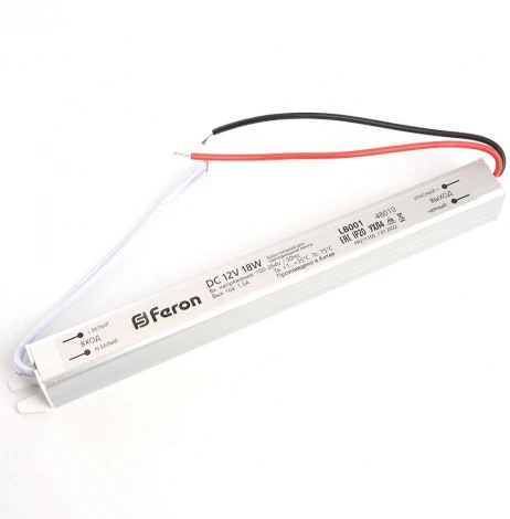 Трансформатор для светодиодной ленты 18W 12V ( ультратонкий драйвер) Feron LB001 48010