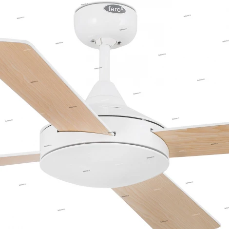 Вентилятор потолочный с пультом управления Faro Mallorca, 4 лопасти, белый с кленом