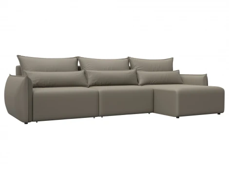 Диван угловой Лига-051 НПБ Лонг угол универсальный (ЛДСП,Брус,Фанера/Пластик/Экокожа/Бежевый) Лига Диванов 129890