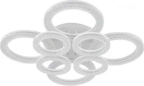 Потолочная люстра светодиодная Escada Alunit 10296/8LED BL 110Вт, с ПДУ, металл/акрил, белый/прозрачный (220V)