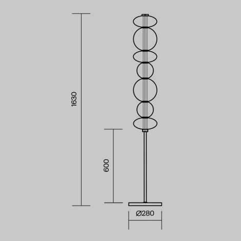 Торшер Maytoni Futuro MOD307FL-L40BS3K (LED, 220V, выключатель, шарики)