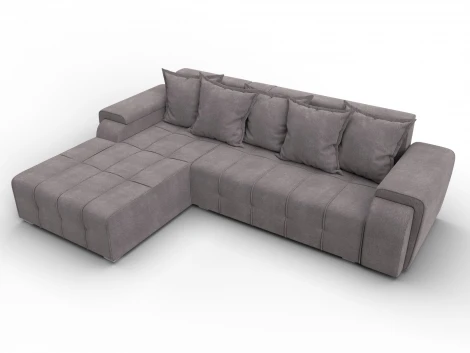 Диван угловой Лига-121 левый угол (ДСП,Брус,Велюр/Бежевый) Лига Диванов 137351L