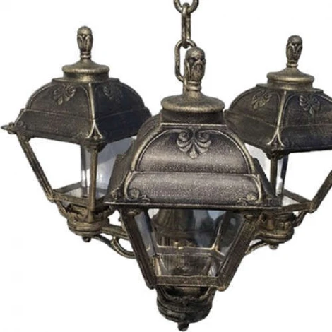Люстра подвесная уличная Fumagalli, 3 плафона, бронза с прозрачным