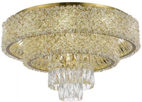 Потолочная люстра ST Luce Seline SL1637.302.16 Латунь/Прозрачный, Янтарный E14 16*60W (220V, хрусталь, подвески, круглые)