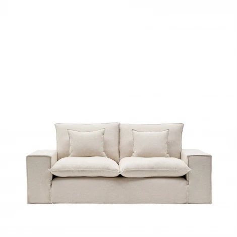 Anarela бежевый льняной диван 2-местный со съемным чехлом и подушками 240 см La Forma (ex Julia Grup) 409779