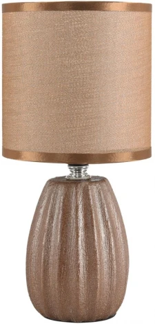 Настольная лампа Lumion Evana 8171/1T коричневый, керамика/текстиль E14 1*40W 220V (выключатель, круглые)
