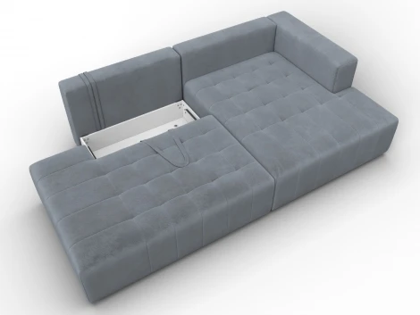 Диван угловой Лига-103 НПБ угол правый (ДСП,Брус,Фанера,Велюр/Серый) Лига Диванов 134807