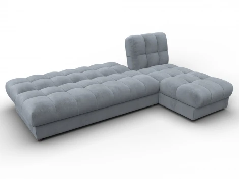 Диван угловой Лига-116 НПБ угол правый (ДСП,ЛДСП,Велюр/Серый) Лига Диванов 136949