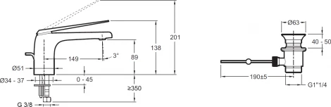 Смеситель Jacob Delafon Avid E97345-CP для раковины