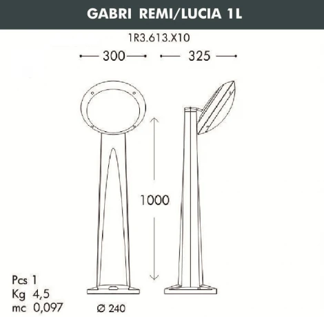 Наземный фонарь Fumagalli Lucia 1R3.613.X10.LYE27 (220V, круглые, IP66)