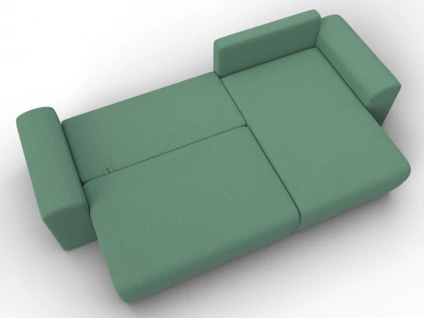 Диван угловой Лига-099 угол универсальный (ДВП,ДСП,ЛДСП,Брус,Фанера/Пластик/Рогожка/Зеленый) Лига Диванов 133696