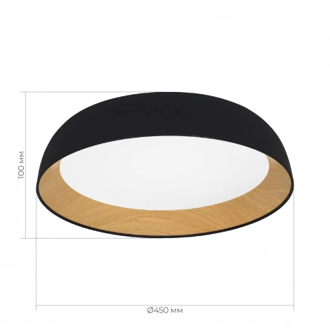 Потолочный светильник Evoluce Muse SLE1812-402-01 Черный, древесный/белая LED 1*36W 4000K