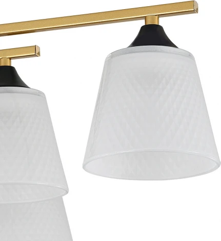 Потолочная люстра на штанге Escada Deutzia 2128/8P 8x40Вт E27, металл/стекло, шампань, белый матовый плафон (220V)