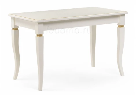 Деревянный стол Woodville Лорентайн слоновая кость / золото 438344