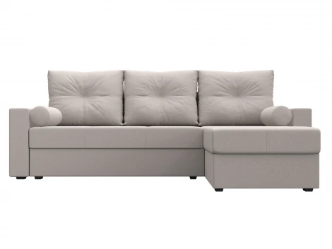 Диван угловой Верона Лайт правый угол (ДСП,ЛДСП/Пластик/Замша/Бежевый) Лига Диванов 127863