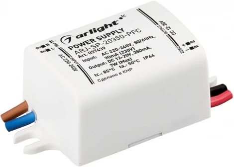 Блок питания ARJ-SP-20350-PFC (7W, 12-20V, 350mA) (Arlight, IP44 Пластик, 5 лет) 037439