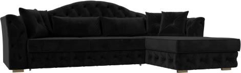 Диван угловой Артис правый угол (Черный/Велюр) Лига Диванов арт.121581