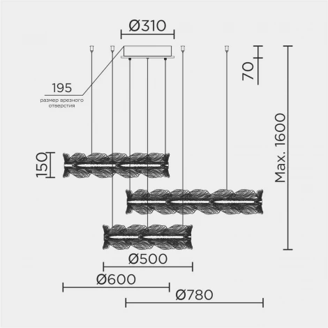 Подвесной светильник светодиодный Modelux ML.8180.780.600.500 CP
